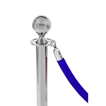 Atitvėrimo stulpelio virvė veliūrinė mėlyna - chromuotas antgalis