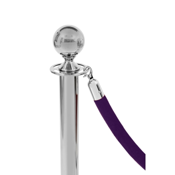 Atitvėrimo stulpelio virvė veliūrinė violetinė - chromuotas antgalis