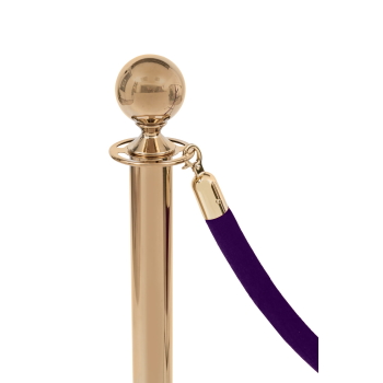 Atitvėrimo stulpelio virvė veliūrinė violetinė - auksinis antgalis