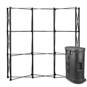 Parodos sienelė Black Pro Magnetic Pop Up 3x3 lenkta į lagaminas parodų stendas