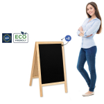 Medinis reklaminis lauko stovas Classic S (51x90 cm) - natūralus