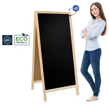 Medinis reklaminis lauko stovas Classic XL (72x160 cm) - natūralus