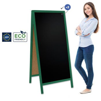 Medinis reklaminis lauko stovas Classic XL (72x160 cm) - žalias