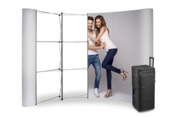 Parodos sienelė Magnetic Pop Up Standard - 3x4, lenkta, į lagaminą