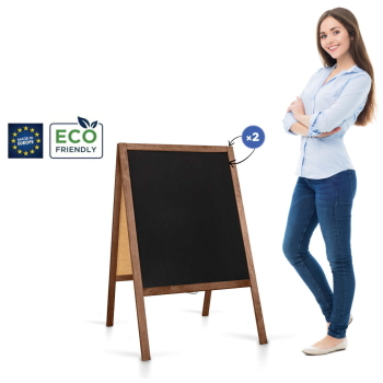 Medinis reklaminis lauko stovas Classic M (60x100 cm) - rudos