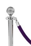 Atitvėrimo stulpelio virvė veliūrinė violetinė - chromuotas antgalis