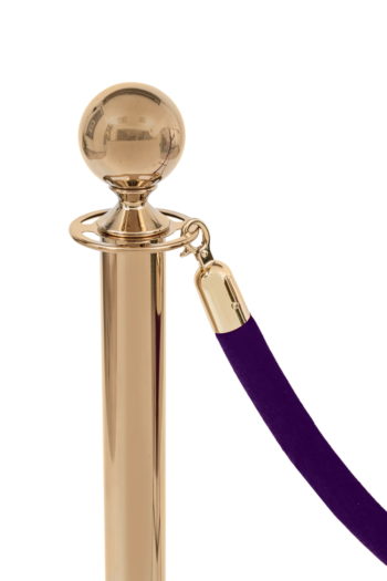 Atitvėrimo stulpelio virvė veliūrinė violetinė - auksinis antgalis