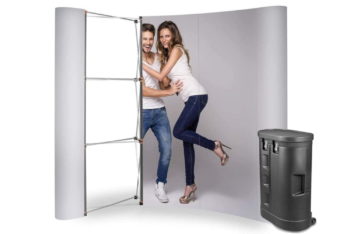 Parodos sienelė Magnetic Pop Up Standard - 3x3, lenkta, į lagaminas parodų stendas