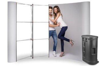 Parodos sienelė Magnetic Pop Up Standard - 3x4, lenkta, į lagaminas parodų stendas