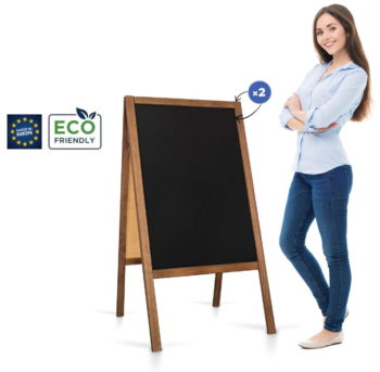 Medinis reklaminis lauko stovas Classic L (61x118 cm) - rudos