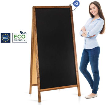 Medinis reklaminis lauko stovas Classic XL (72x160 cm) - rudos