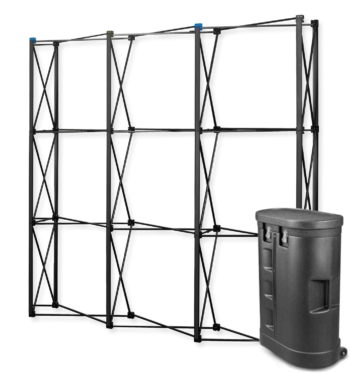 Parodos sienelė Black Pro Magnetic Pop Up 3x3 tiesi į lagaminas parodų stendas