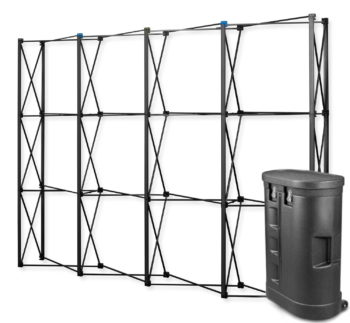 Parodos sienelė Black Pro Magnetic Pop Up 3x4 tiesi į lagaminas parodų stendas