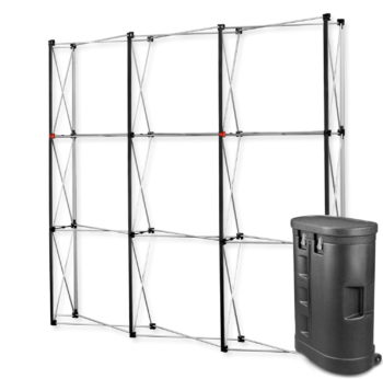 Parodos sienelė Premium Magnetic Pop Up 3x3 tiesi į lagaminas parodų stendas