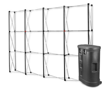 Parodos sienelė Premium Magnetic Pop Up 3x4 tiesi į lagaminas parodų stendas
