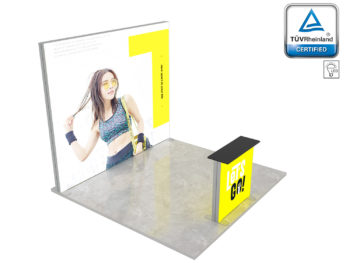 LUNIX™ parodos stendas 9 m² (3x3) pusiasalis