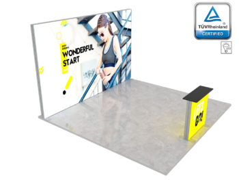 LUNIX™ parodos stendas 16 m² (4x4) pusiasalis