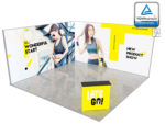 LUNIX™ parodos stendas 25 m² (5x5) kampinis