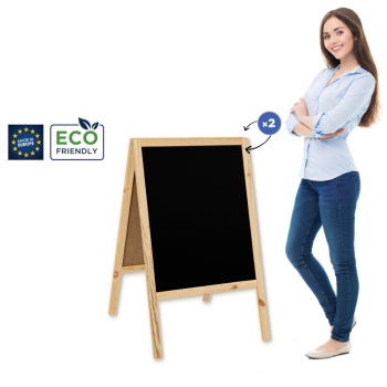 Medinis reklaminis lauko stovas Classic M (60x100 cm) - natūralus