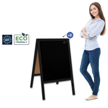 Medinis reklaminis lauko stovas Classic M (60x100 cm) - juoda