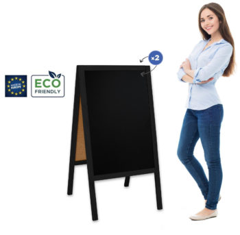 Medinis reklaminis lauko stovas Classic L (61x118 cm) - juoda