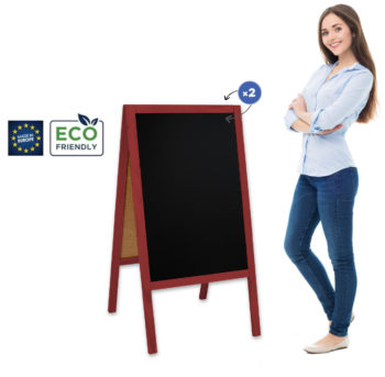 Medinis reklaminis lauko stovas Classic L (61x118 cm) - raudona