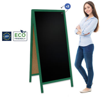 Medinis reklaminis lauko stovas Classic XL (72x160 cm) - žalias