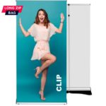 Roll up Clip 85x220 - grafikos mainų sistema, reguliuojamas stiebas