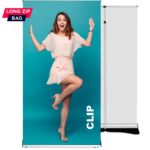 Roll up Clip 100x220 - grafikos mainų sistema, reguliuojamas stiebas